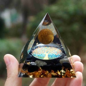 Blue Quartz Amethyst Crystal Sphere Orgone Pyramid
