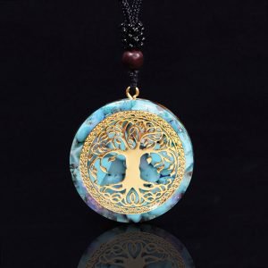 Tree Of Life Turquoise Opal Orgonite Necklace Energy Crystal 1