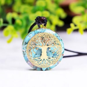 Tree Of Life Turquoise Opal Orgonite Necklace Energy Crystal 2