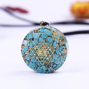 Turquoise Orgonite Necklace Gathering Wealth 1