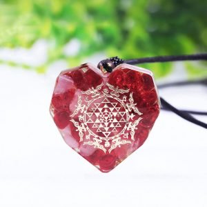 Bai Yujing Heart-Shaped Crystal Pendant Red Coloured Glaze Reiki Healing 2