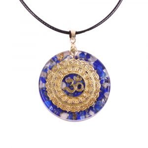 Natural Lapis Lazuli OM Symbol Orgonite Pendant 2