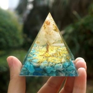 Rose Quartz & Turquoise Tree Of Life 'EMOTIONAL BALANCE' ORGONITE Pyramid