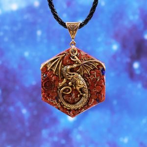 Animal Dragon Red Jasper Crystal Energy Necklace 1