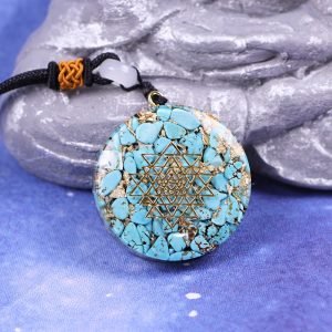 Turquoise Orgonite Necklace Gathering Wealth 2