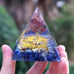 Strawberry Quartz & Lapis Lazuli Tree Of Life 'FIND Your SOULMATE' ORGONITE Pyramid