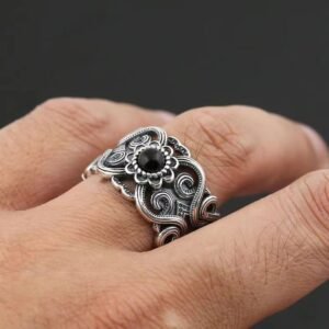Mongolian Vintage Style Ancient Pattern Ring Adjustable for Both Men and Women